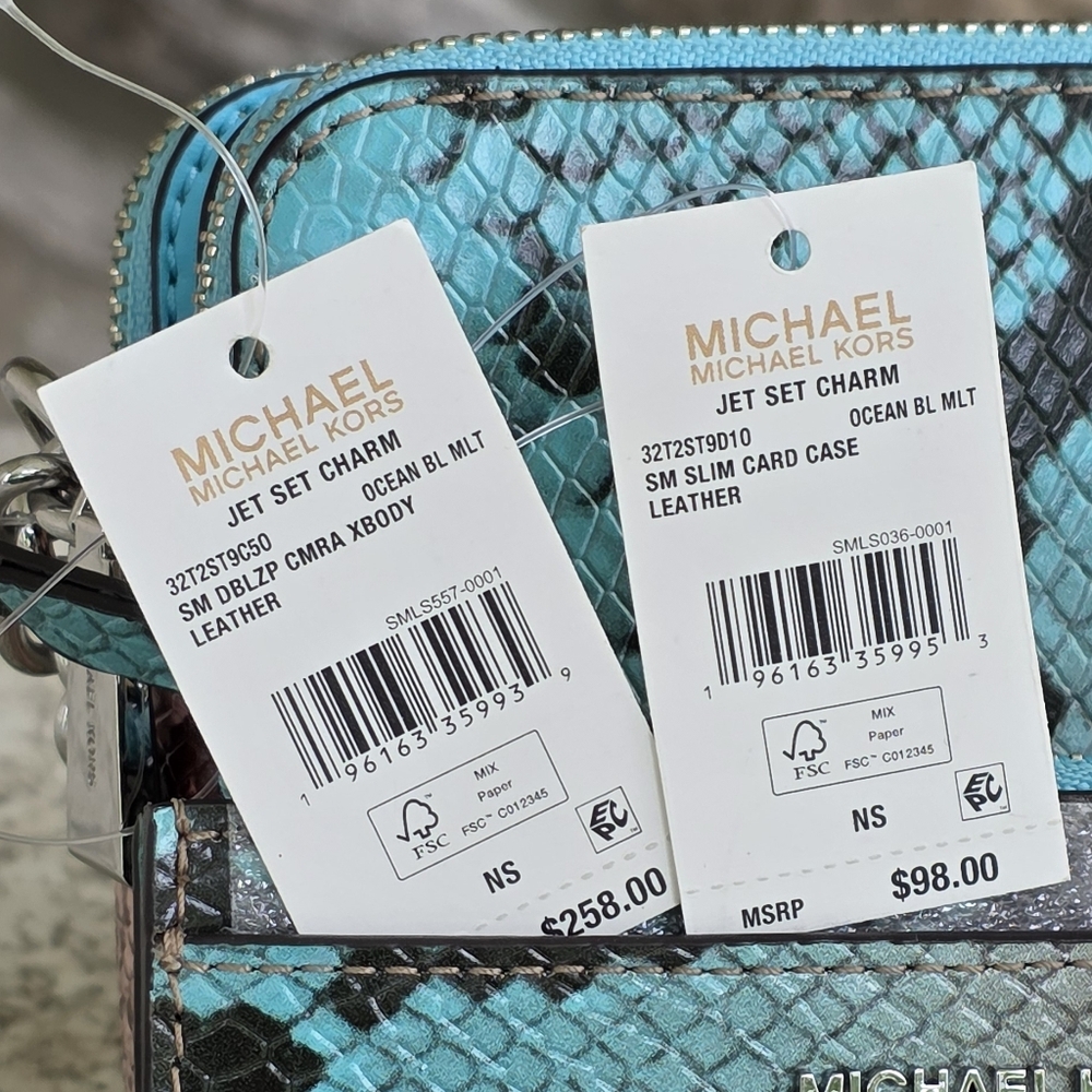Michael Kors Jet Set Small Ombré Blue Crossbody SET - Picture 10 of 10